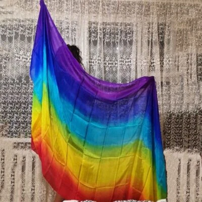 £65.89 • Buy 1pc Belly Dance Silk Veil Hand Scarf Silk Gradient Color Belly Dance Silk Scarf