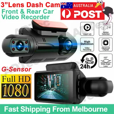 $36.71 • Buy HD 1080P Car DVR 3  Lens Dash Cam Front And Rear Video Recorder Camera G-sensor*