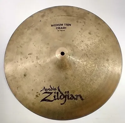 Zildjian Avedis 16   1140g Medium Thin Crash Cymbal 80s Vintage Cracked • $49.99