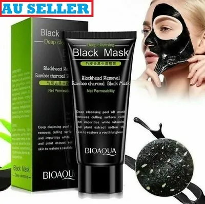 $9.17 • Buy Deep Cleansing Peel-Off Black Purifying Face Mask Charcoal Blackhead Remover Mud