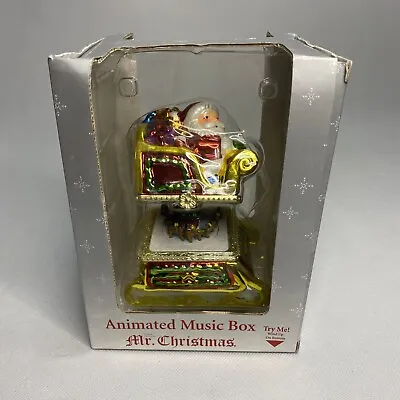 Mr. Christmas Animated Music Hinged Box Vintage Santa Claus Wind Up Tested • $20