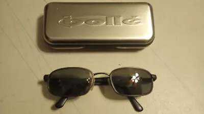 Bolle Dark Gunmetal Rectangular Metal Sunglasses Made Italy FRAMES ONLY Vintage • $49.96