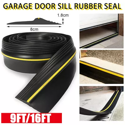 16FT Garage Door Floor Threshold Weather Seal Heavy Duty Rubber Draught Excluder • £9.99