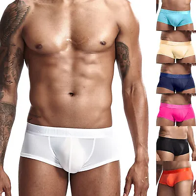 $12.29 • Buy Men's Ice Silk Underwear Sexy Underwear Shorts Underpants Pouch Briefs Panties A