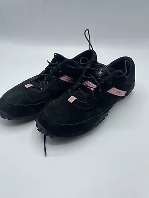 $25 • Buy Women's Shoes Black & Pink Nubuck Leather Oxfords POLO RALPH LAUREN Size 7