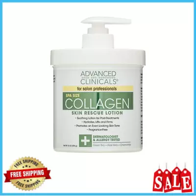 Advanced Clinicals Collagen Lotion Hydrating Body Cream For Hands Face 16 Fl Oz • $7.99