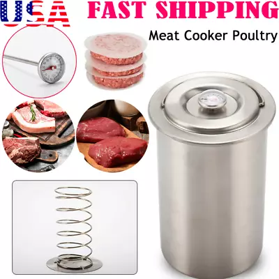 Stainless Steel Meat Press For Making Healthy Homemade Deli Meat W/ Thermometer • $44.99