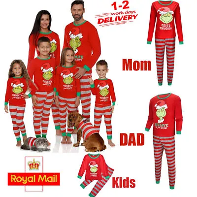 The Grinch Christmas Pyjamas Family Matching Boy Girl PJs Set Nightwear Pajamas • £7.46