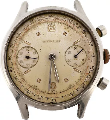 Vintage 35mm Wittnauer Men's Chronograph Wristwatch Venus 188 Stainless Steel • $525