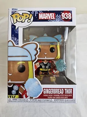 Funko Pop #938 Gingerbread Thor Marvel Vinyl Action Figure Boxed Bobble Head. • £7