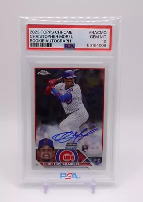 2023 Topps Chrome CHRISTOPHER MOREL RC AUTO PSA 10 #RACMO Chicago Cubs • $120