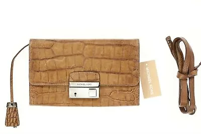 Michael Kors Women's Brown Gia Snake Clutch Bag With Lock • $148.75