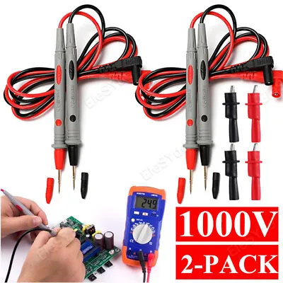 2PACK Multimeter Test Leads For Fluke Meter Electrical Alligator Clip Probes 20A • $9.43