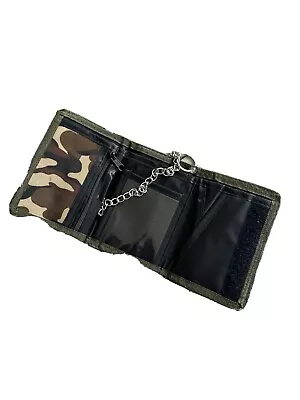 Latest Canvas Trifold Id/ Card Wallet With Security Chain For Unisex  • £10