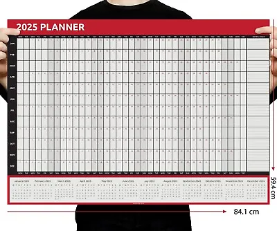 2025 A1 - A2 - A3 Full Year Wall Planner Calendar Home Office Work JAN - DEC • £2.99
