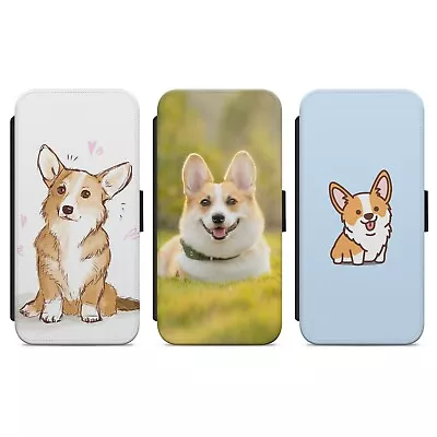 Corgi Animal Dog Cartoon Wallet Flip Phone Case Cover For Iphone Samsung Huawei • £9.99