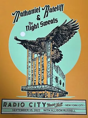 Nathaniel Rateliff & The Night Sweats - 2022 Matt Cliff Poster New York NY • £114.73