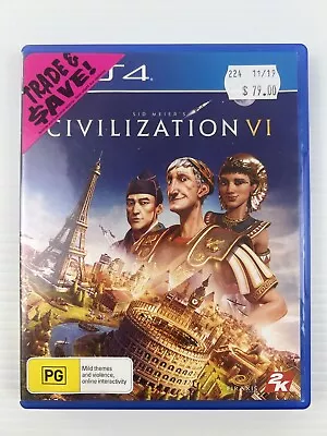 Sid Meiers Civilization VI PS4 - Complete With Manual - Very Good Condition • $29.95