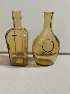 2 Vintage Wheaton Glass Bottles Yellow Crown • $10