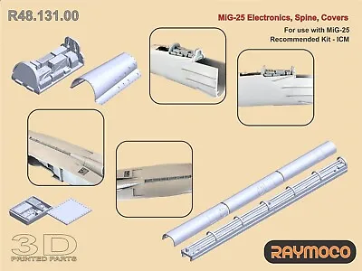 RAYMOCO R48.131.00 1/48 MiG-25 Electronics Spine Covers. • $21.80