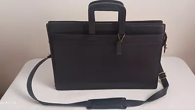 Vintage Coach Black Leather Messenger Laptop Portfolio Briefcase Satchel • $92