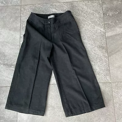Womens Marks And Spencer Cropped Linen Mix Trousers Size 8 • £3