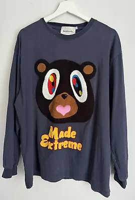 MADE EXTREME Kanye Dropout Bear  Blue Long Sleeve T Shirt Size Large Top Genuine • £29.99