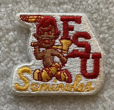 Vintage FSU Florida State Seminoles Embroidered Iron On Patch : 2  X 2 1/4  • $6.95