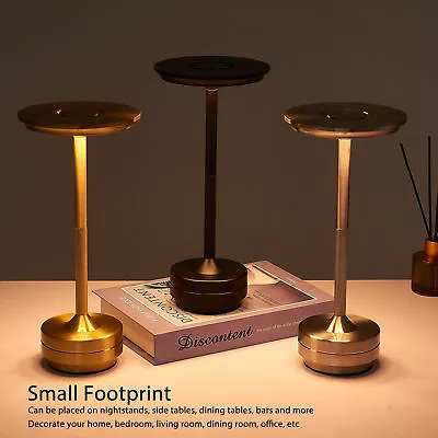 Rechargeable LED Table Lamp Modern Metal RGB Desk Light 16 Color Gold New • $126.29