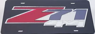 CHEVROLET Z71 4x4 Black Mirror License Plate Auto Tag Laser Cut Inlaid Acrylic • $23.99