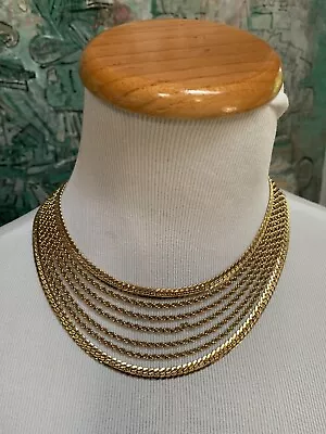 Super Stunning Vintage 5-piece  Gold Tone Necklace Lot! Monet Etienne Aigner • $8