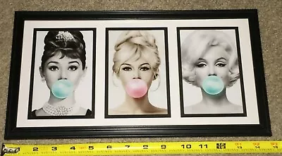 15x8  FRAME ART ❤️ MARILYN MONROE AUDREY HEPBURN BRIGITTE BARDOT Hollywood Icons • $9.99