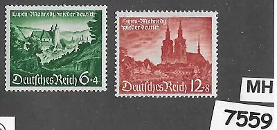 #7559   MH 1940 Eupen & Malmedy Full Set /   Sc B174-175 Third Reich Era Germany • $4.99