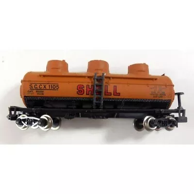 Shell Oil Tank Car 1105 Model Railroad Triple Dome Preowned N Scale • $13.79