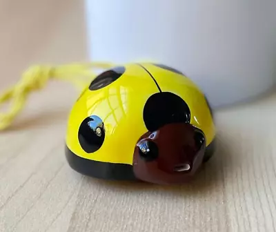 Yellow Ladybug 4 Holes Pendant Ceramic Ocarina - Easy To Learn & Great Gift! • $24.95