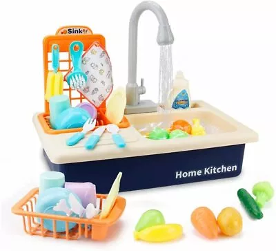 Toy Sink Electric Dishwasher Play Kitchen Set W/ Running Water For Kids Toddler • $28.49