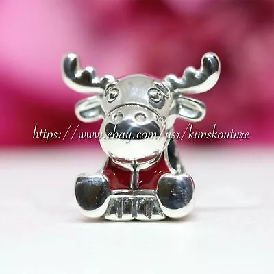 Authentic Sterling Silver  CANADA Moose Maple Leaf Charm 798931C01 *ON SALE* • $32.99