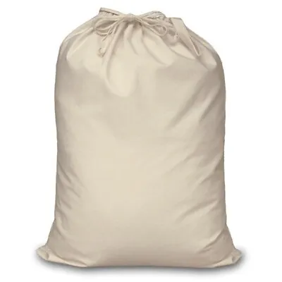 £7.50 • Buy 100% Plain Drawstring Cotton Laundry Bags / Present Sacks - Large X 3