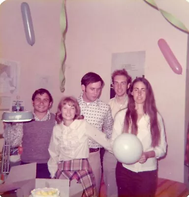Vintage Photo Young Men Women College Party Balloons Birthday • $7