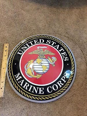 Large Round Marine Corps Emblem Metal Sign  • $25