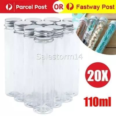 20pcs Clear Plastic Test Tubes With Metal Cap Screw Lid For Wedding Party Decr • $15.05