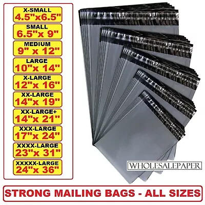 Grey Postage Mailing Bags Postal Mixed Sizes Large Strong Self Seal Poly Plastic • £241.29