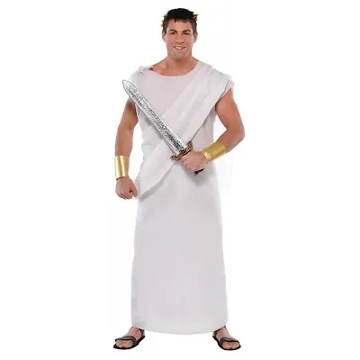 Toga Costume Adult Greek Roman Goddess God Halloween Fancy Dress • $18.35