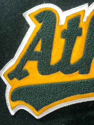 Vtg DeLONG 80s 90s OAKLAND Athletics A’s Leather JACKET Mint NEW OLD STOCK Small • $285