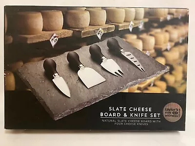 Taylors Eye Witness Slate Cheese Board & Knife Set Black Handles LSCB02 NewOther • £19.99