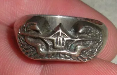 VINTAGE WW2 UNITED STATES ARMY RING STERLING SILVER SIZE 9 1/4 Tuvi • $350