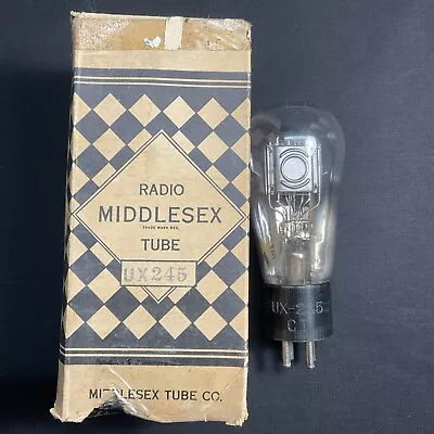 Nos Middlesex Ux245 Globe Vacuum Tube Tested Vintage Black Plate 12.10278.c • $169.95