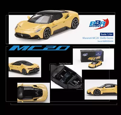 (In Stock) BBR Diecast Model Car 1:64 Maserati MC20 Giallo Genio Yellow • $20.12