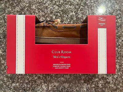 Brand New Club Room Men's Tan Moccasin Slippers Size Medium • $0.01