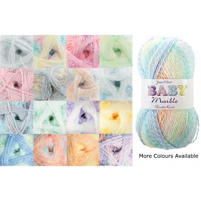 James C Brett Baby Marble DK Yarn 100g Knitting Yarn Knit Craft 100% Acrylic • £3.35